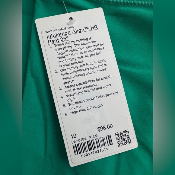 Lululemon Align High-Rise Pant 25" in Kelly Green - Picture 5 of 6